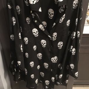 Skull sheer button down